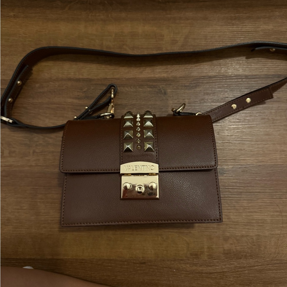 Valentino Brown Leather Crossbody Bag